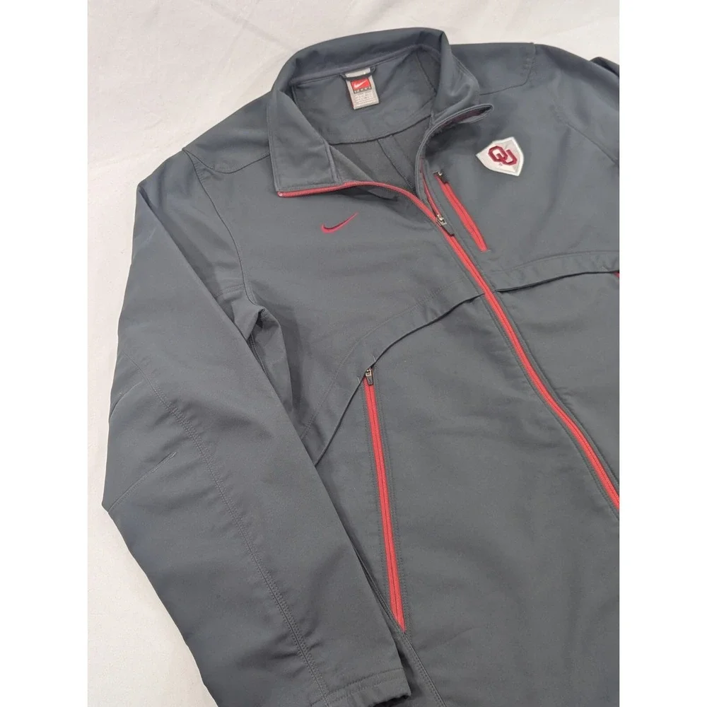 Vintage Nike Team Wet Weather Mid weight‎ Jacket Zip Up Oklahoma Sooners Mens L